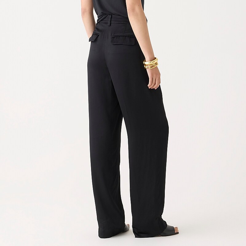 Women's J.Crew Straight-leg essential Pants Black USA HEXPQCN18