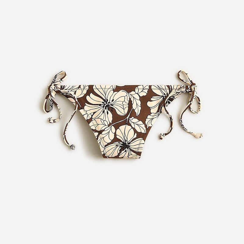 Women\'s J.Crew String hipster Bikini Bottom Chocolate Floral USA GIHNRFT93