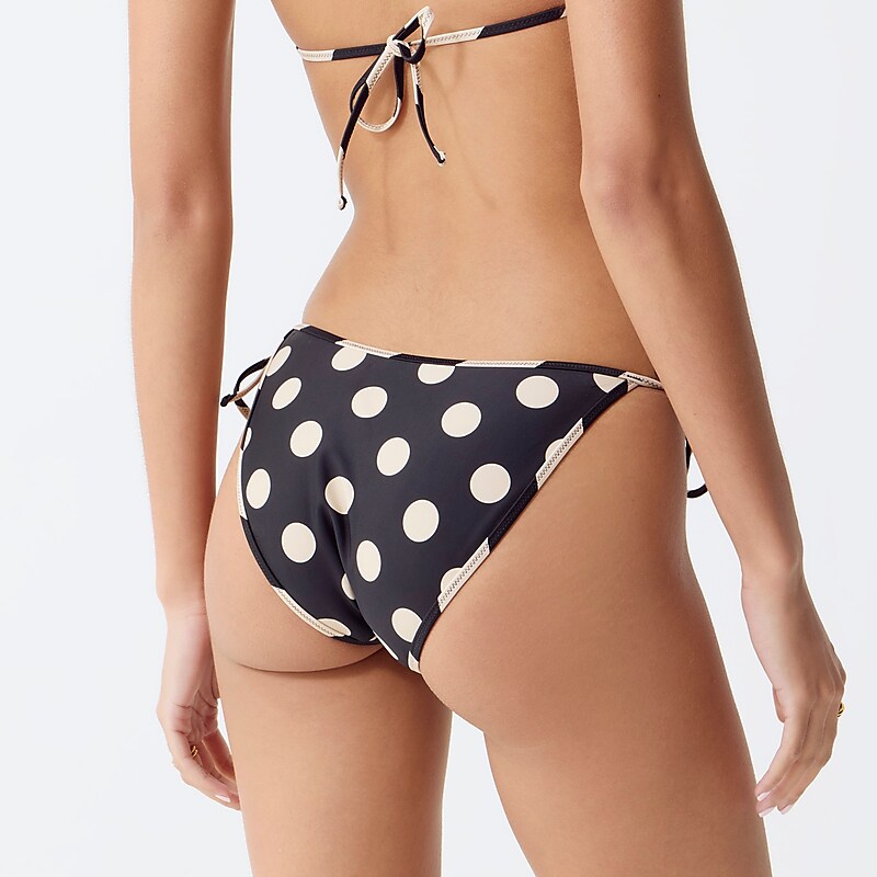 Women's J.Crew String hipster Bikini Bottom Black Dot USA WGRVSHI30