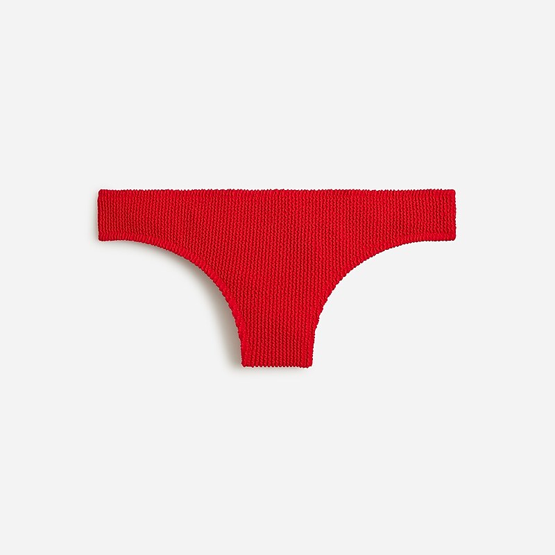 Women\'s J.Crew Textured hipster full-coverage Bikini Bottom Venetian Red USA YKXHIPD46