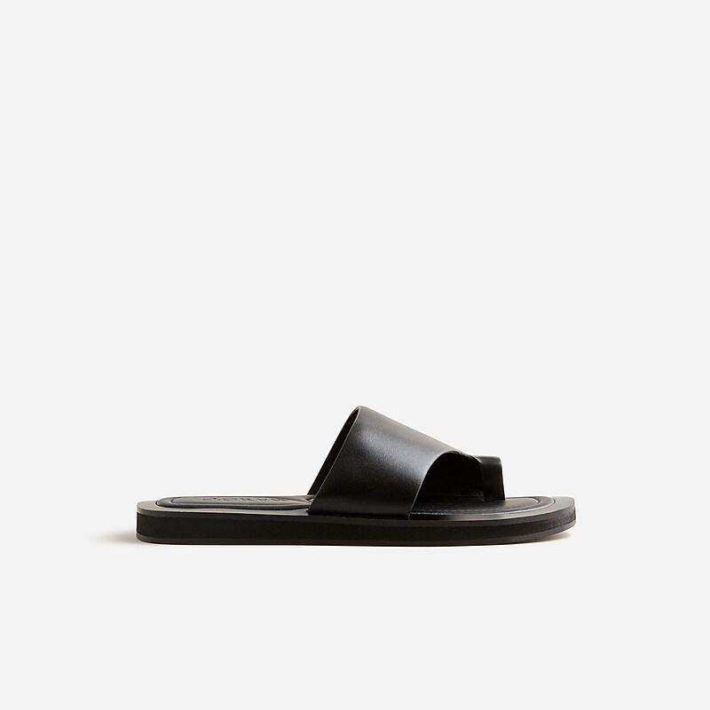 Women's J.Crew Toe-ring slide Sandals Black USA MQECFGZ86