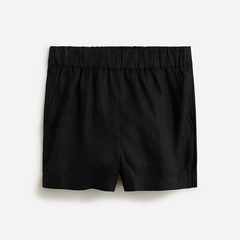 Women\'s J.Crew Tropez Shorts Black USA NFIPEKA48