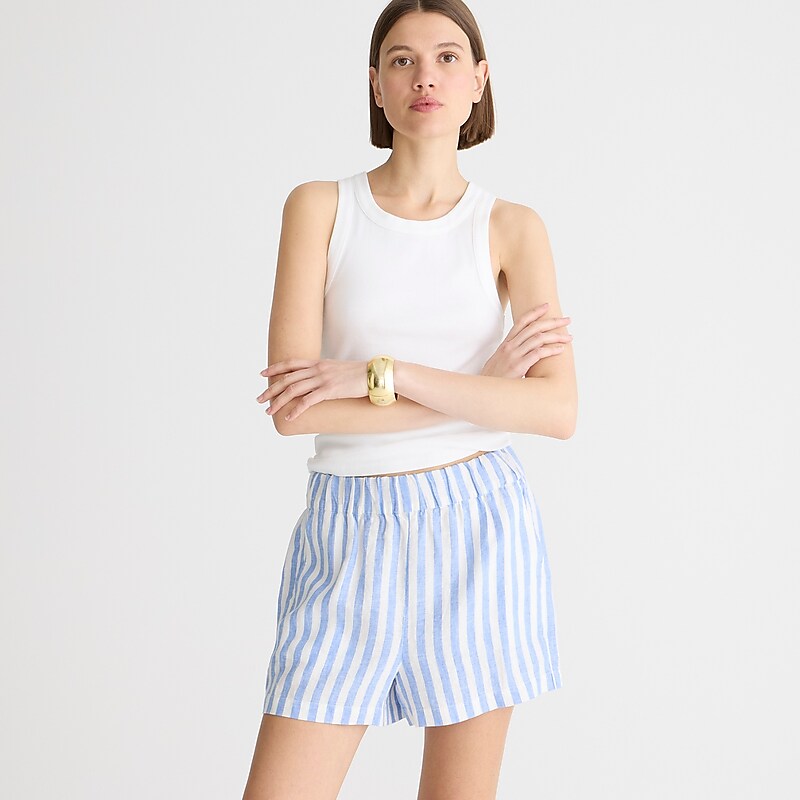 Women's J.Crew Tropez Shorts Brilliant Ocean White S USA APDTIKG06