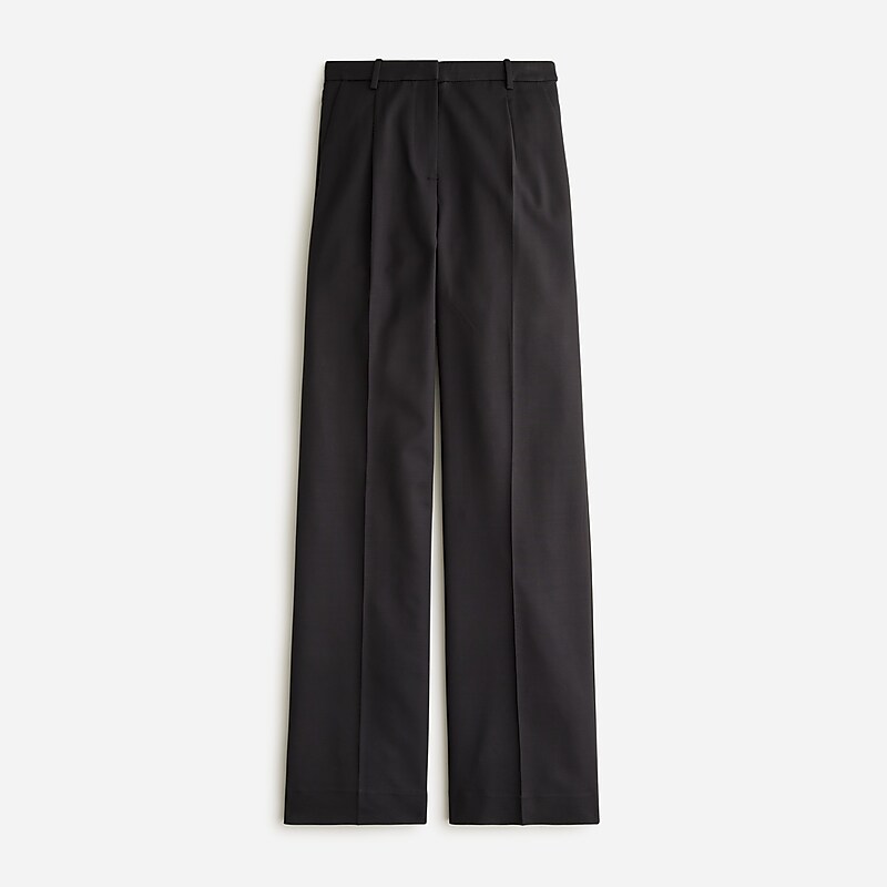 Women\'s J.Crew Wide-leg essential Pants Black USA QMIAWJK53