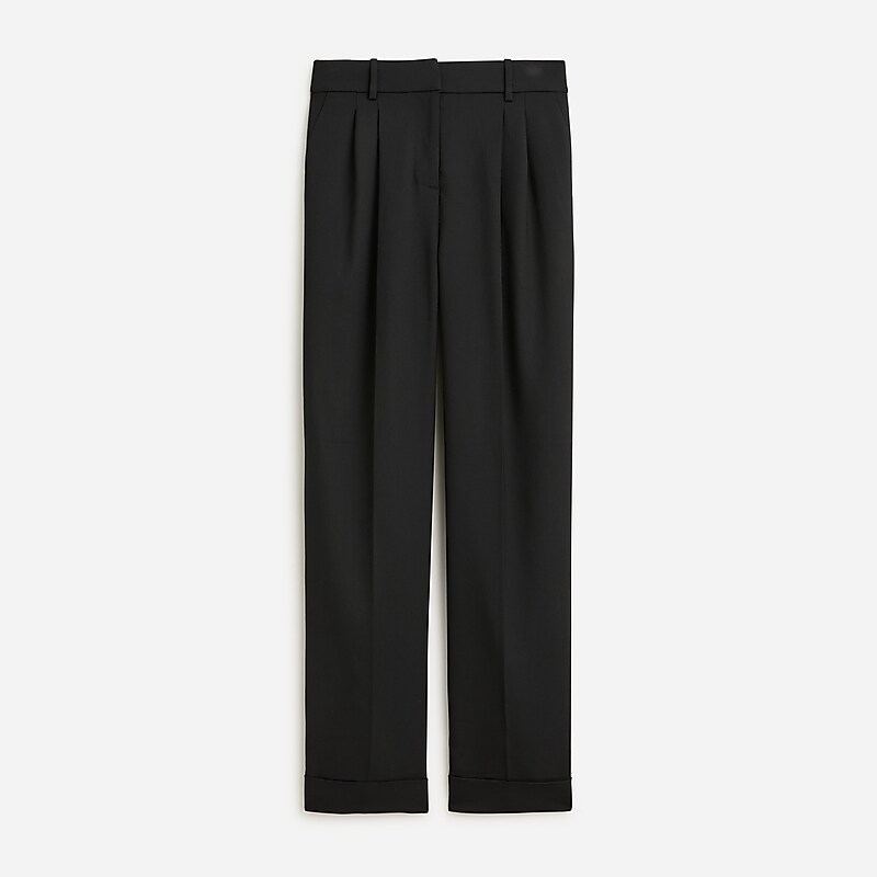 Women\'s J.Crew Wide-leg essential Pants Black USA HDIKAGY48