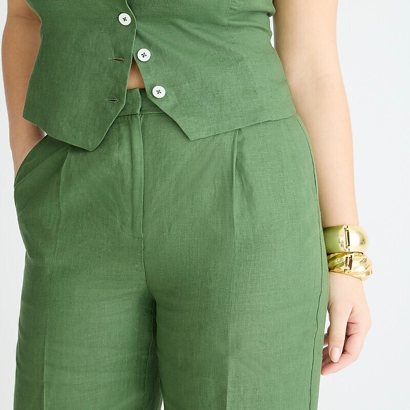 Women's J.Crew Wide-leg essential Pants Green USA VFTNURH32