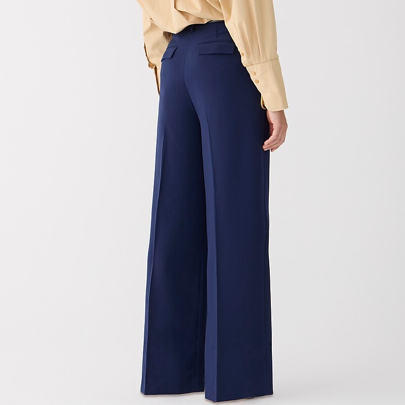 Women's J.Crew Wide-leg essential Pants Navy USA JVOSCTG18