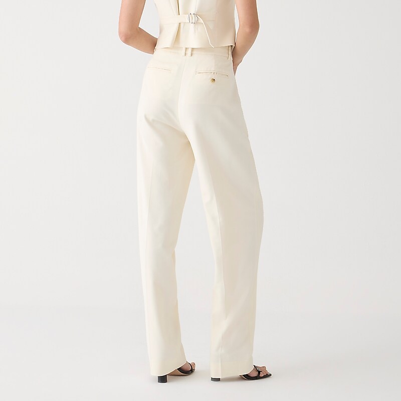 Women's J.Crew Wide-leg essential Pants Soft Ivory USA CYBLNFO36