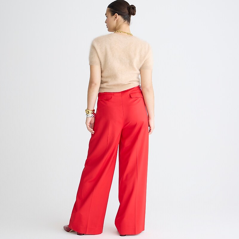 Women's J.Crew Wide-leg essential Pants Vintage Red USA DVUKNOT96