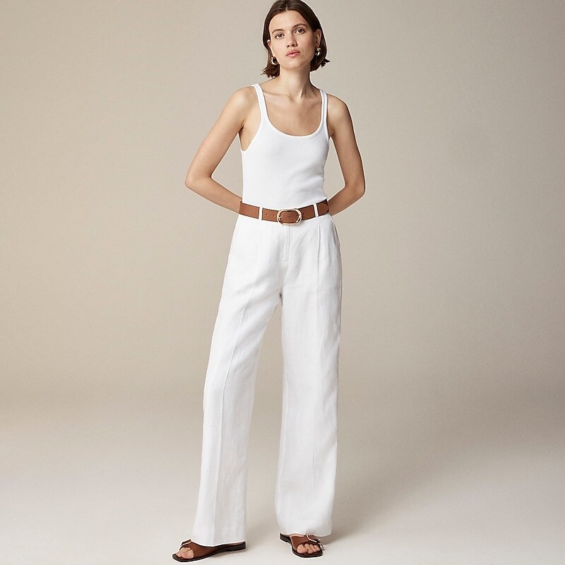 Women\'s J.Crew Wide-leg essential Pants White USA XNWCRTG04