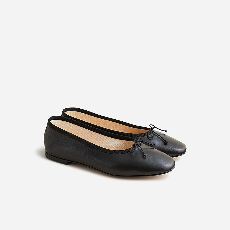 Women\'s J.Crew Zoe Ballet Flats Black USA WIFPHLC23