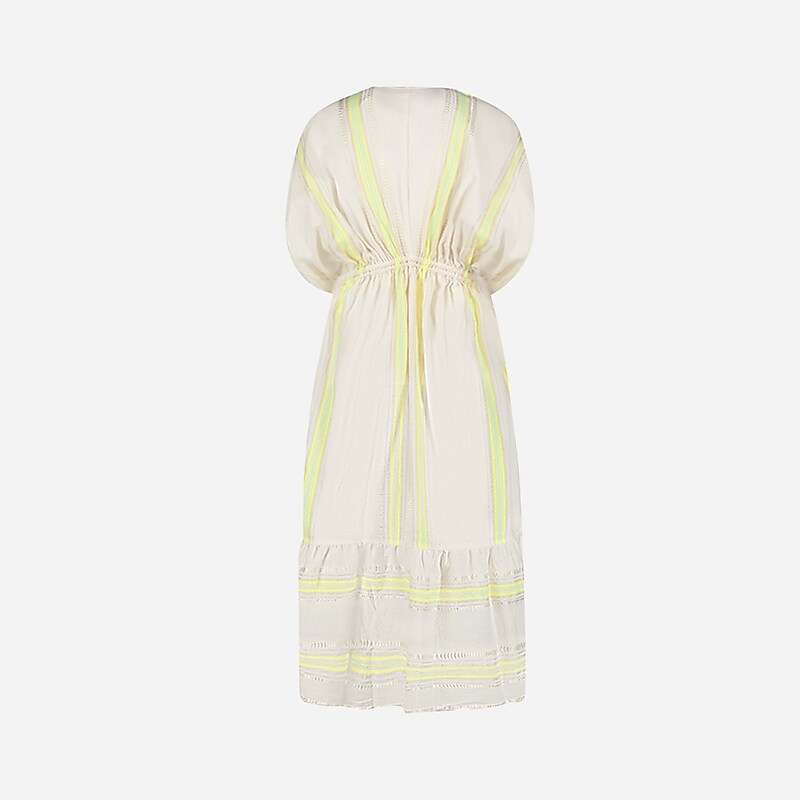 Women's J.Crew lemlem Leila plunge-neck Dress Light Yellow USA UKMZEDI92