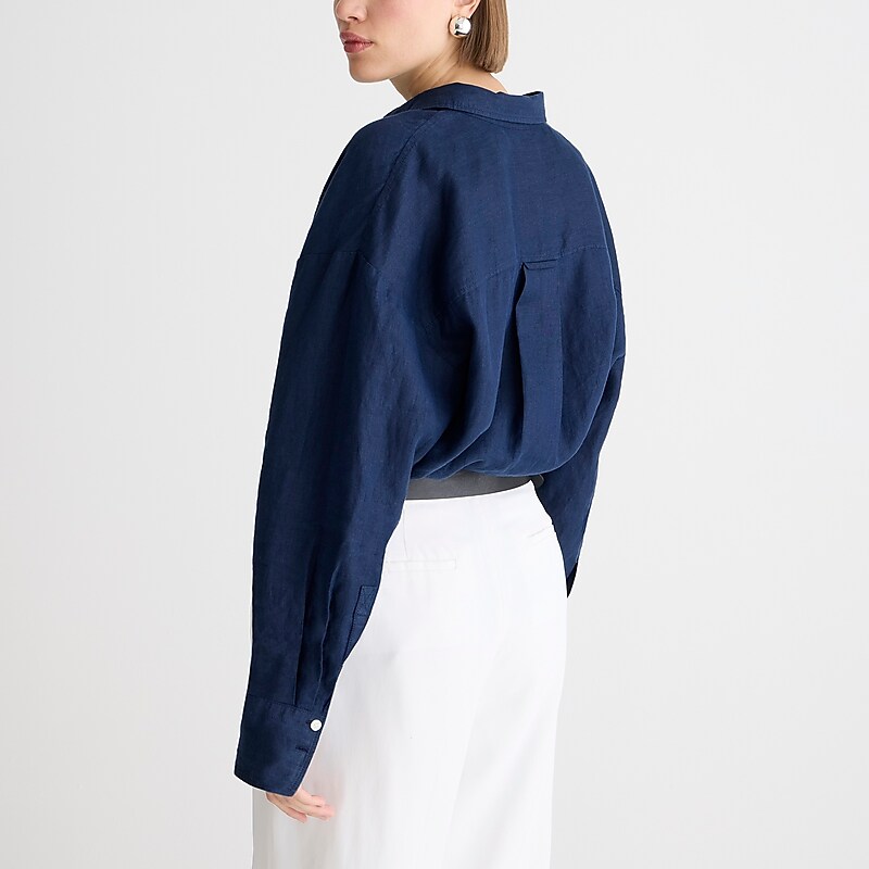 Women's J.Crew Étienne oversized Shirts Navy USA XESLWBK35