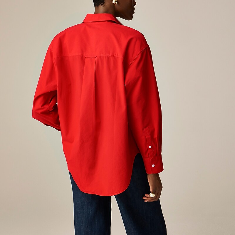 Women's J.Crew Étienne oversized Shirts Red USA VKLPYGO07